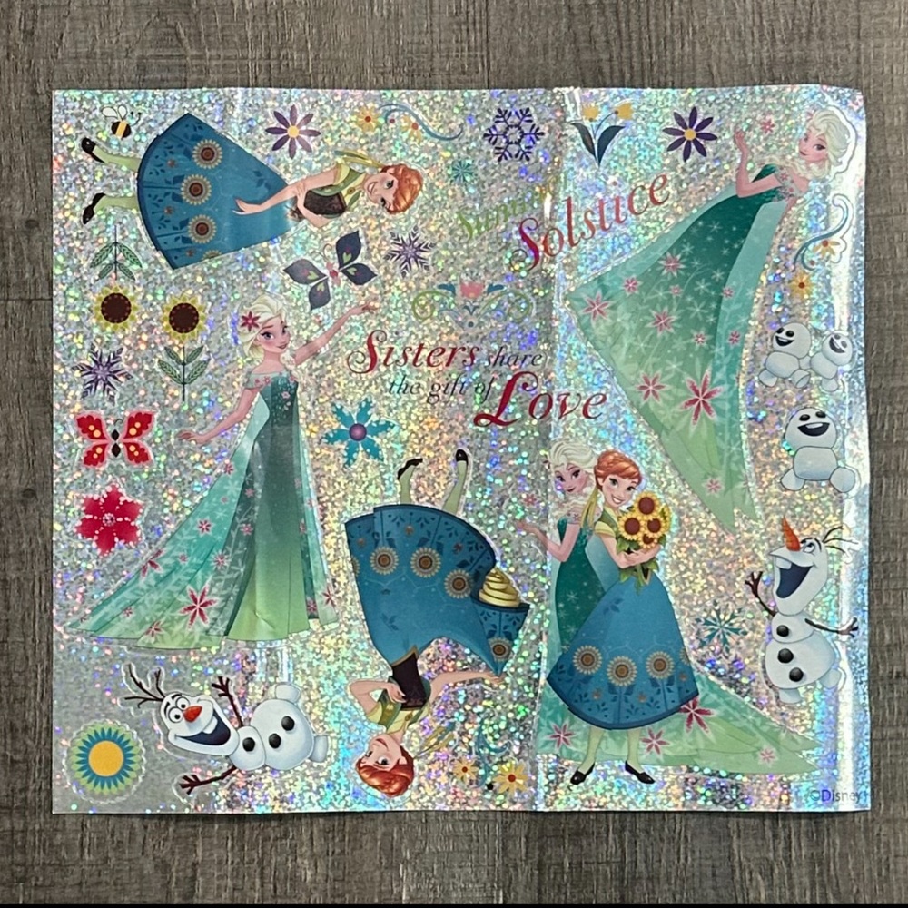 💞 New Disney Frozen Sparkly Queen Elsa & Princess Elsa Sisters Stickers